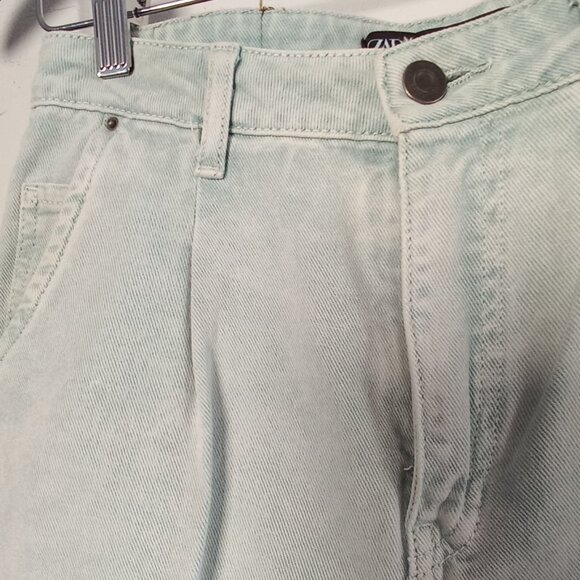 Zara light turquoise barrel fit jeans - Picture 3 of 12